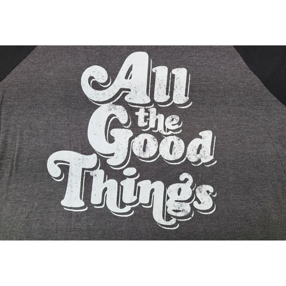 Chaser Baseball Raglan Shirt Black Grey All The Good Things Women XL Graphic - Picture 3 of 6